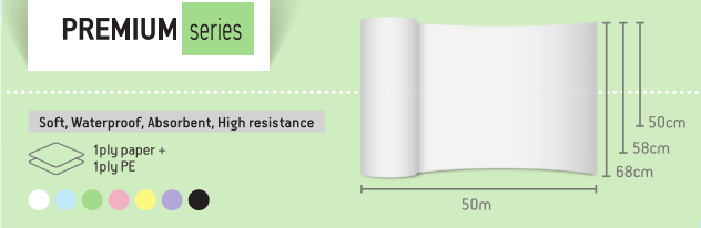 Aseo Paper Podložka na vyšetrovacie lôžko podfoliovaná, 50mx60cm, modrá