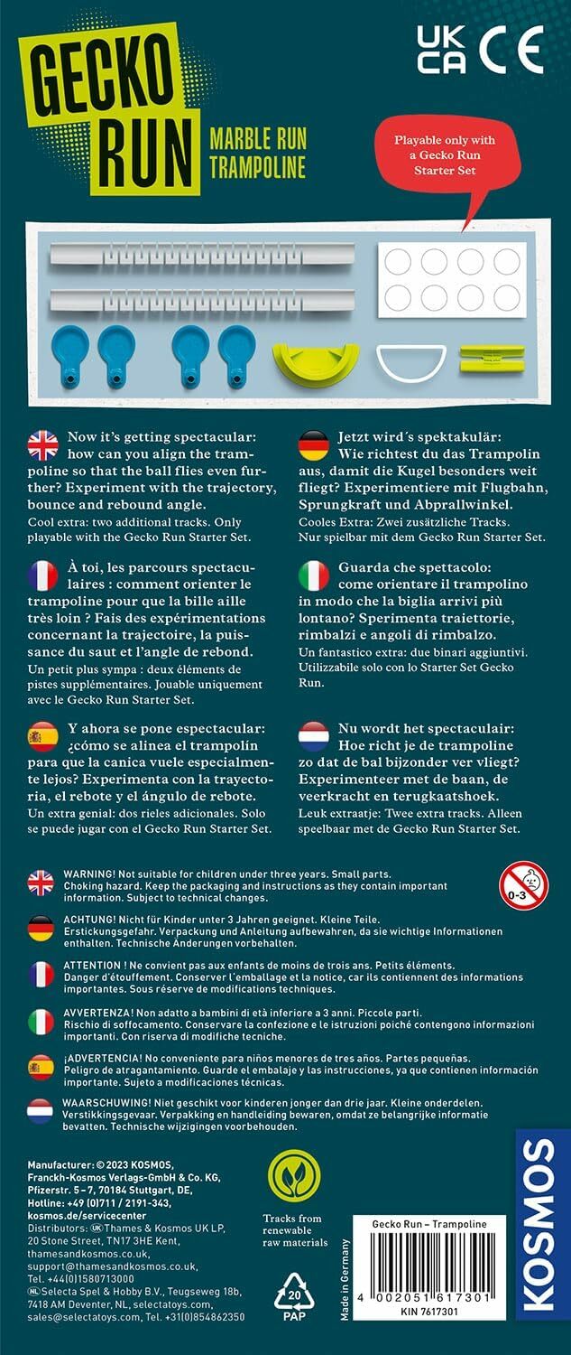 Kosmos Gecko Run Marble Run Trampoline - Doplnkový set ku guličkovej dráhe