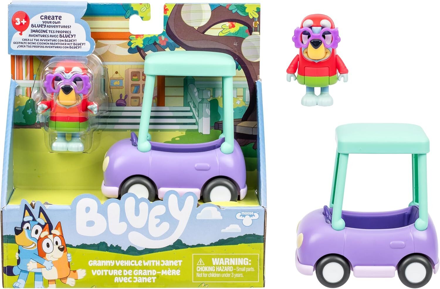 BLUEY Miniset na hranie - Jazda v babičkinom aute