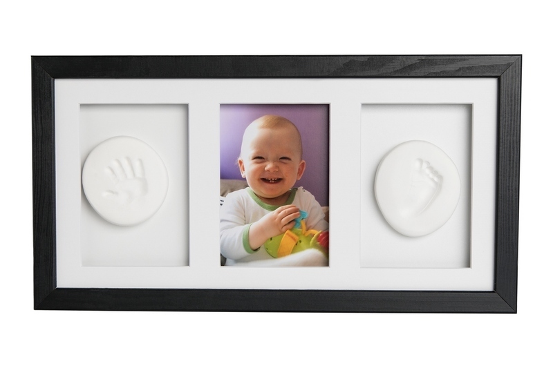 Baby Otisk Sada pre odtlačok, trojitý rám z hlinou - čierny