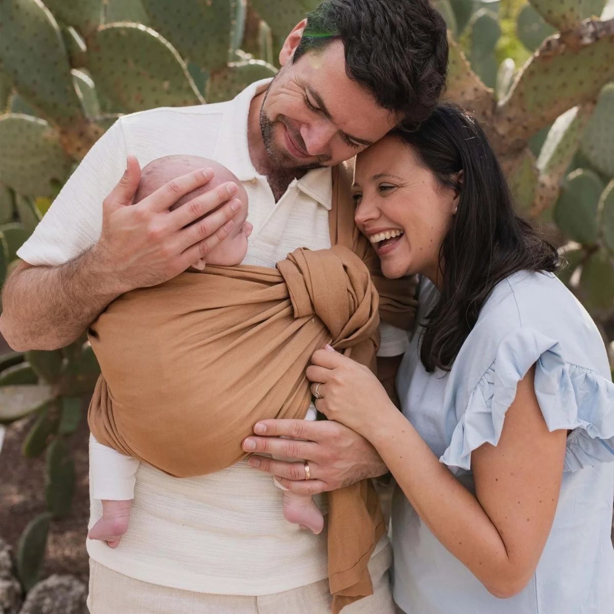 BOBA Ring Sling  Detský nosič/šatka z ľanu, hnedá