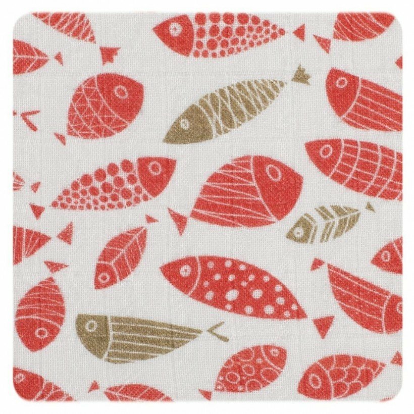 XKKO Organic Biobavlnená plienka 120x120, Golden Fish