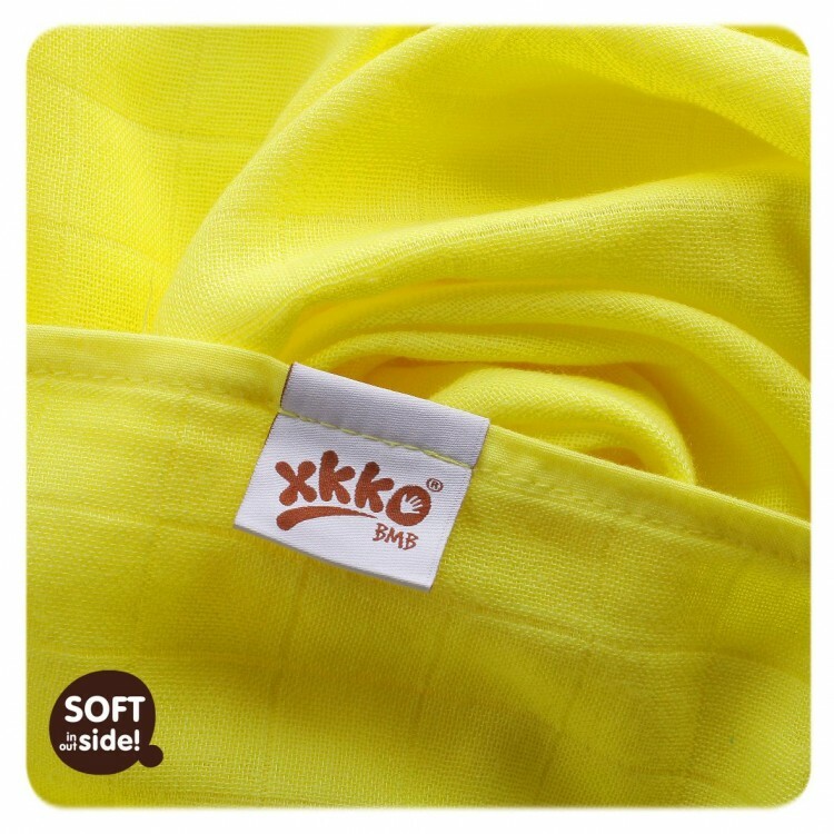 XKKO BMB Bambusová plienka  Colours 70x70 - Lemon (3ks)