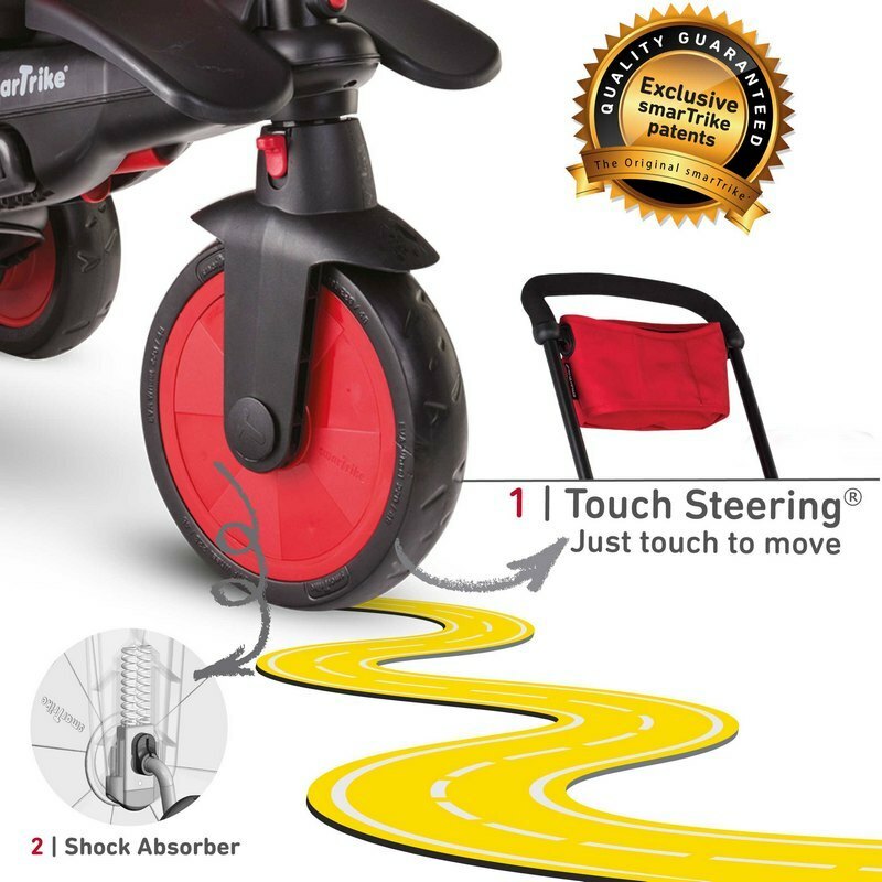 Smart Trike STR7 Skladacia detská trojkolka/kočík, 7v1, červená, 6m-3r