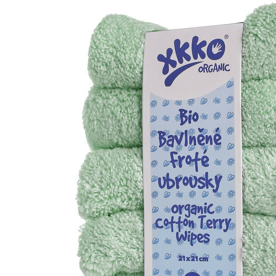 XKKO BIO bavlnené obrúsky Organic, 21x21, mint