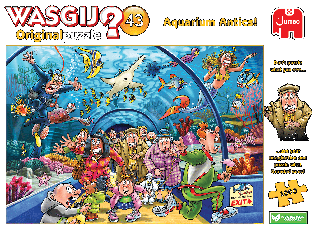 Jumbo Wasgij Puzzle - Akvarium Antics!, 1000 dielikov