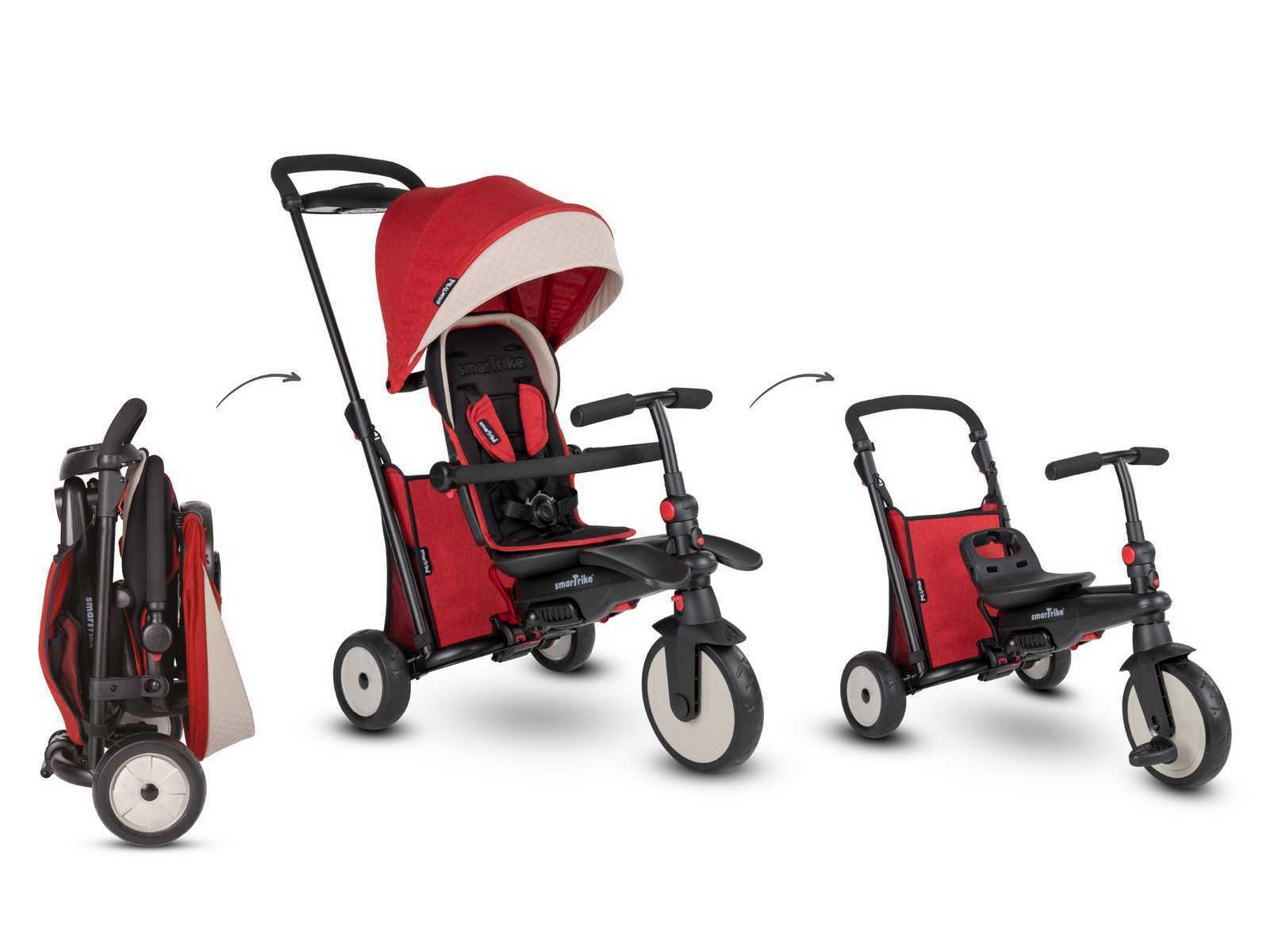 Smart Trike  Folding Trike STR5 Skladacia trojkolka 7v1, červená-melanž, 9m-3r