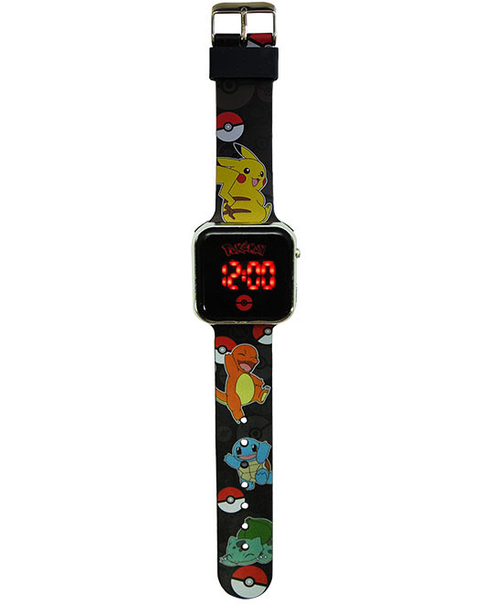 Kids Euroswan Digitálne LED hodinky, Pokemon, čierne