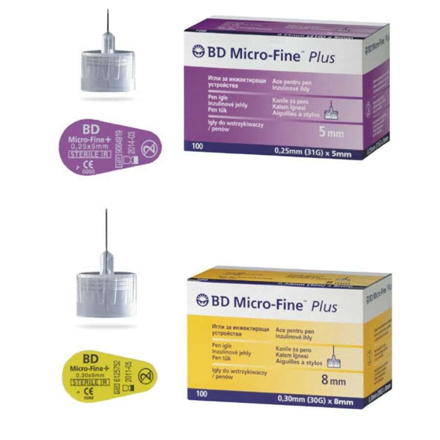 BD Micro-Fine PLUS Injekčné ihly - 0,25 x 5 mm 100 ks.