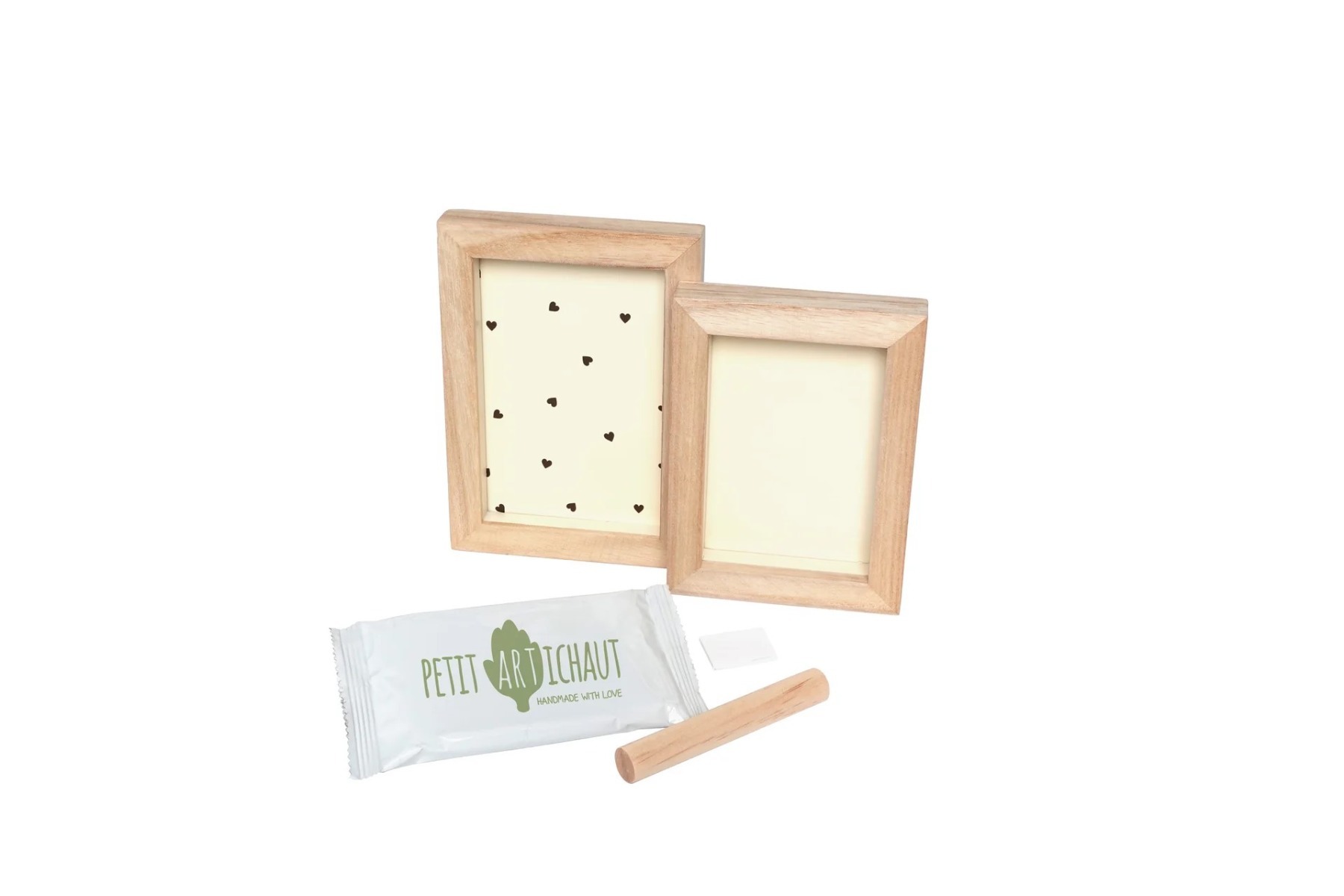 Petit Artichaut Dvojpanelový rámik na odtlačok a fotografiu - srdce