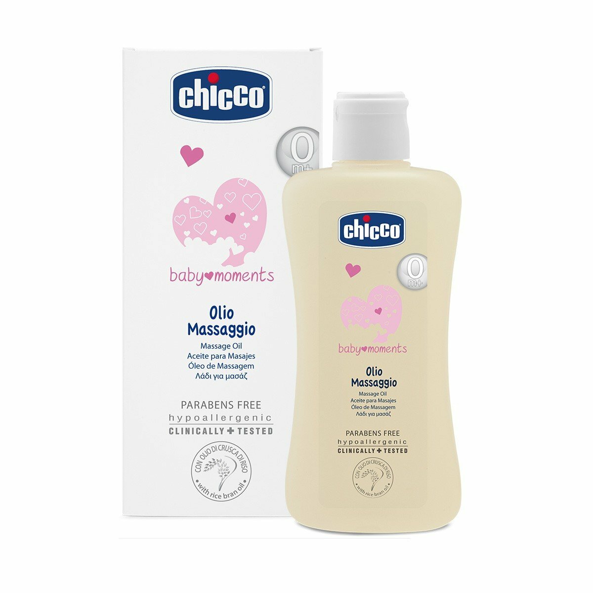 Chicco Baby Moments masážny olej, 200ml, od 0m+