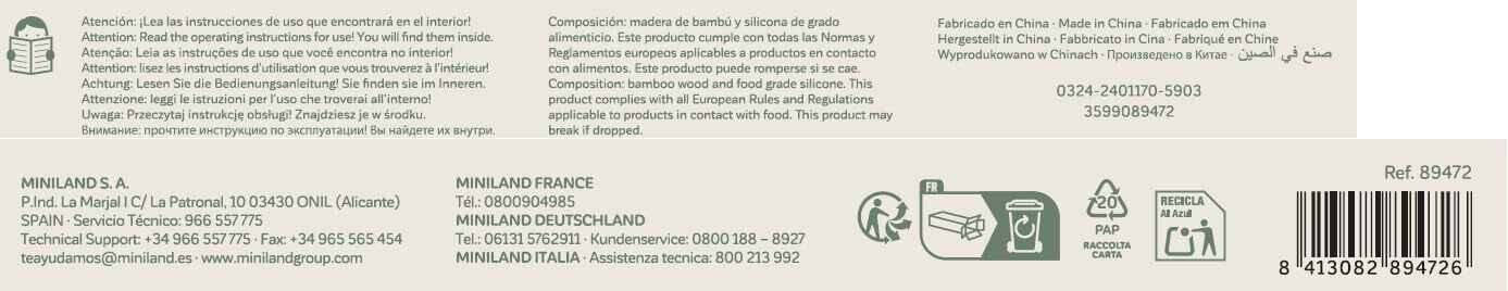 Miniland ECO-frienly Set na jedenie metódou BLW z dreva, Vtáčik