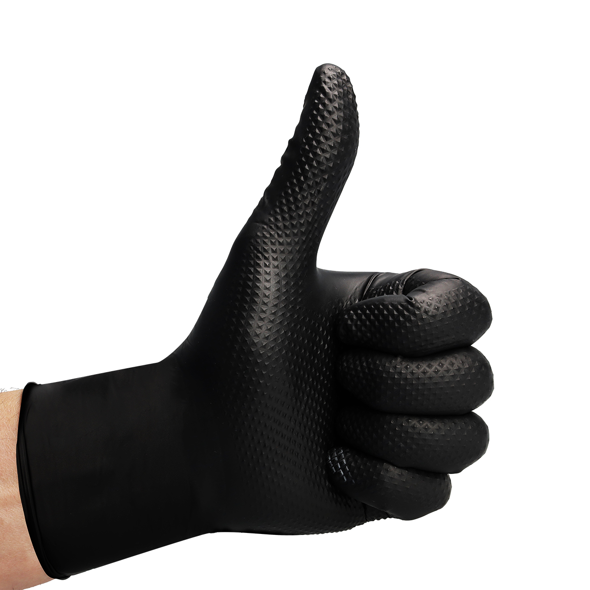 VELO STRONG GRIP Pevné nitrilové pracovné rukavice s pevným úchopom, veľ. L, čierne, 50ks