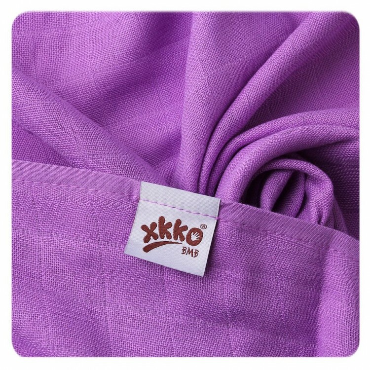 XKKO BMB Bambusová plienka Hearts&Waves 70x70 - Lilac MIX (3ks)