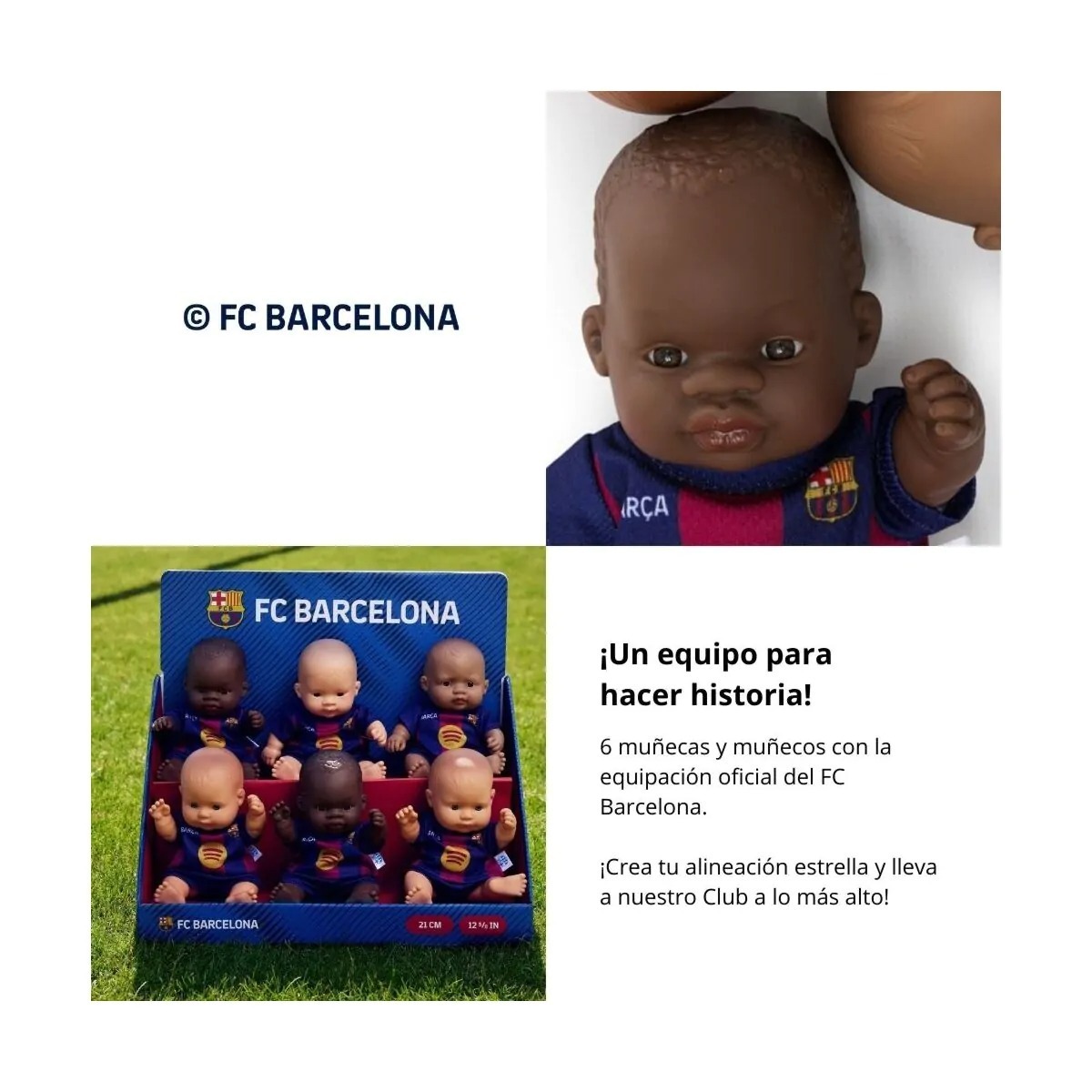 Miniland Realistická bábika FC Barcelona – Chlapček (Afričan), 21 cm