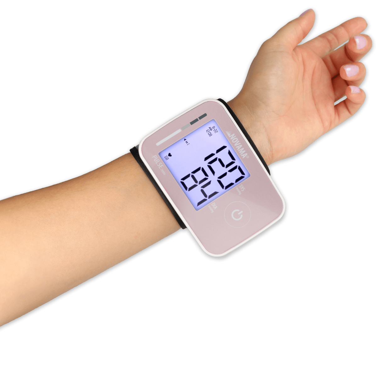 NOVAMA WRIST PRIME Pink zápästný tlakomer s detekciou arytmie a protokolom ESH