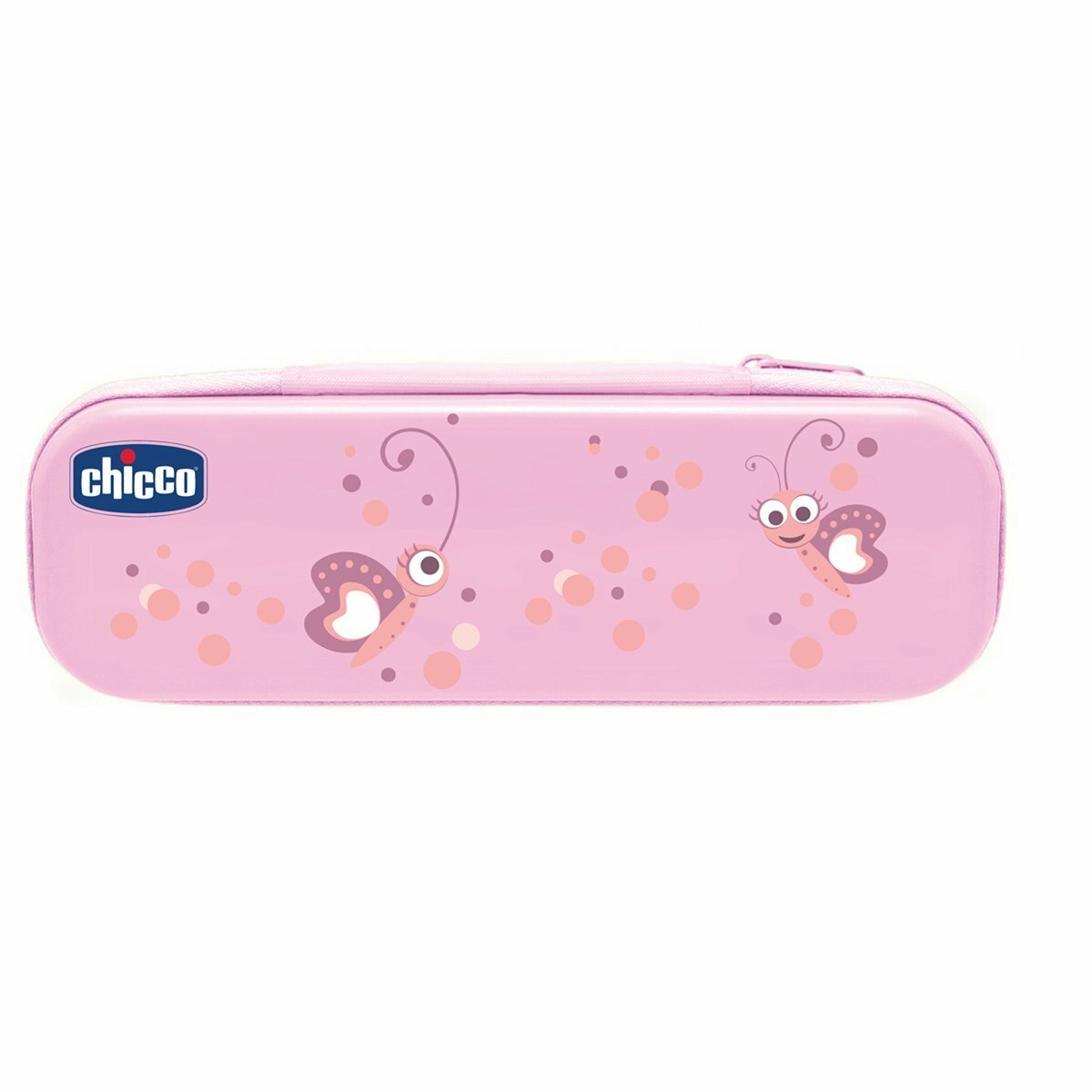 Chicco Set zubná kefka s púzdrom + pasta, od 12 m, ružová