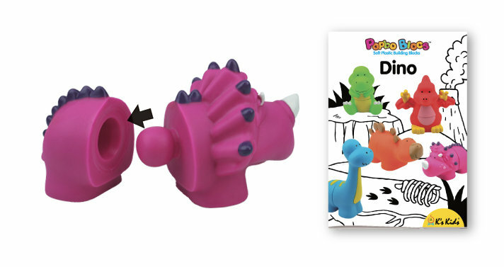 Ks Kids Bloky Popboblocs - Kocky na spájanie - oranžový dinosaurus