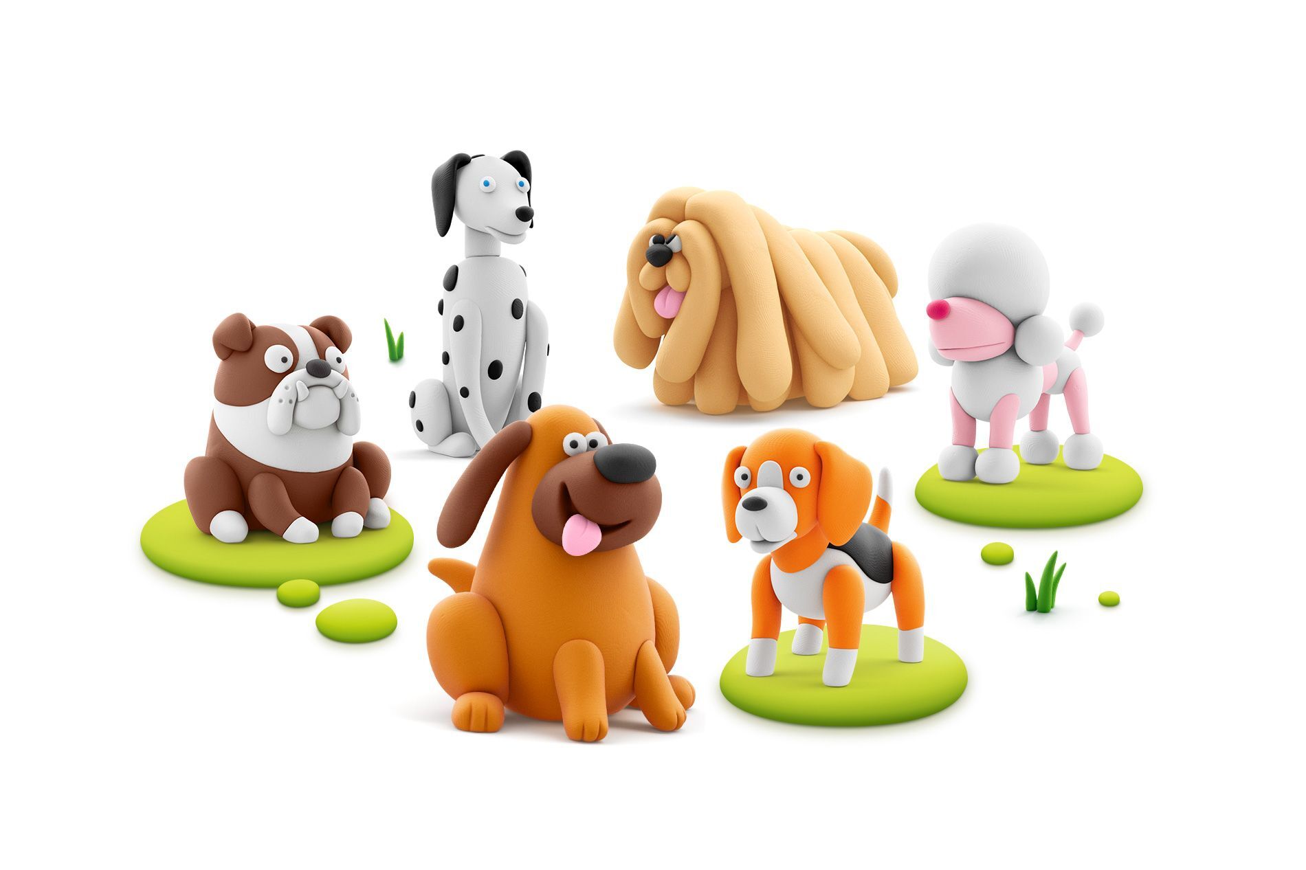 HEJ CLAY Set Buddies Modelovacia hmota set, Psíky