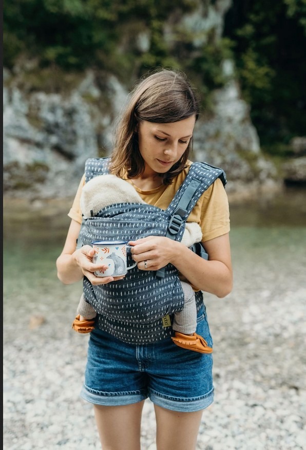 Boba X Detský nosič, denim s potlačou