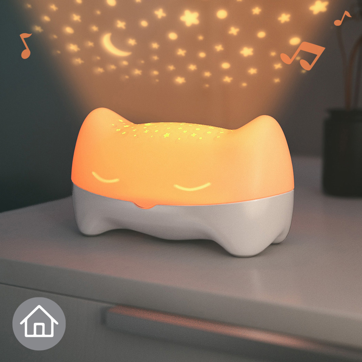 BenBat Hooty Projektor, nočná lampička a púzdro na cumlík 3v1, sova