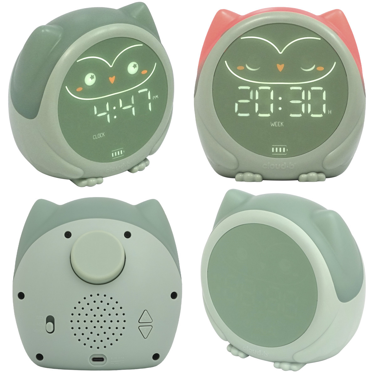 Cloud b Sovička Owlie - Detský spánkový trenažér s budíkom a nočným svetlom