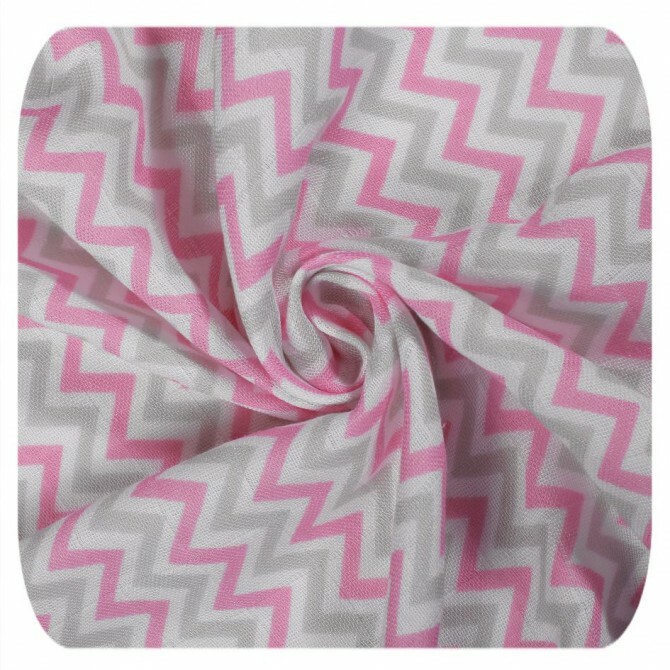 XKKO BMB Bambusová osuška Scandinavian Baby Pink Chevron, 90x100, 1ks