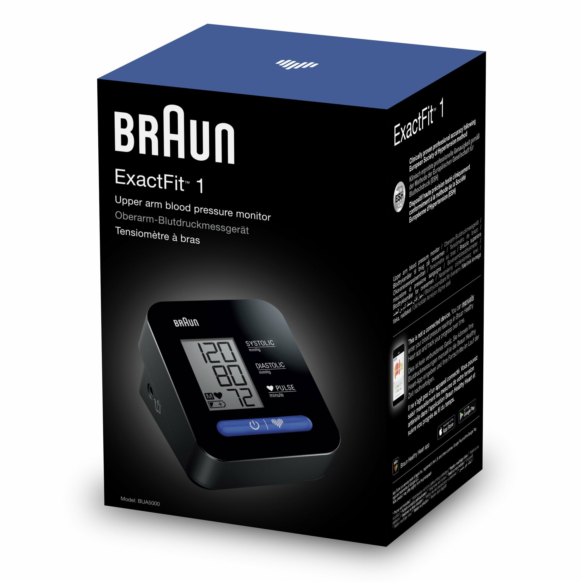 BRAUN EXACTFIT 1 BUA 5000 EUV1AM,  Ramenný tlakomer, čierny