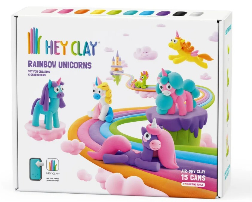 HEJ CLAY Set Unicorns Modelovacia hmota set, Jednorožci