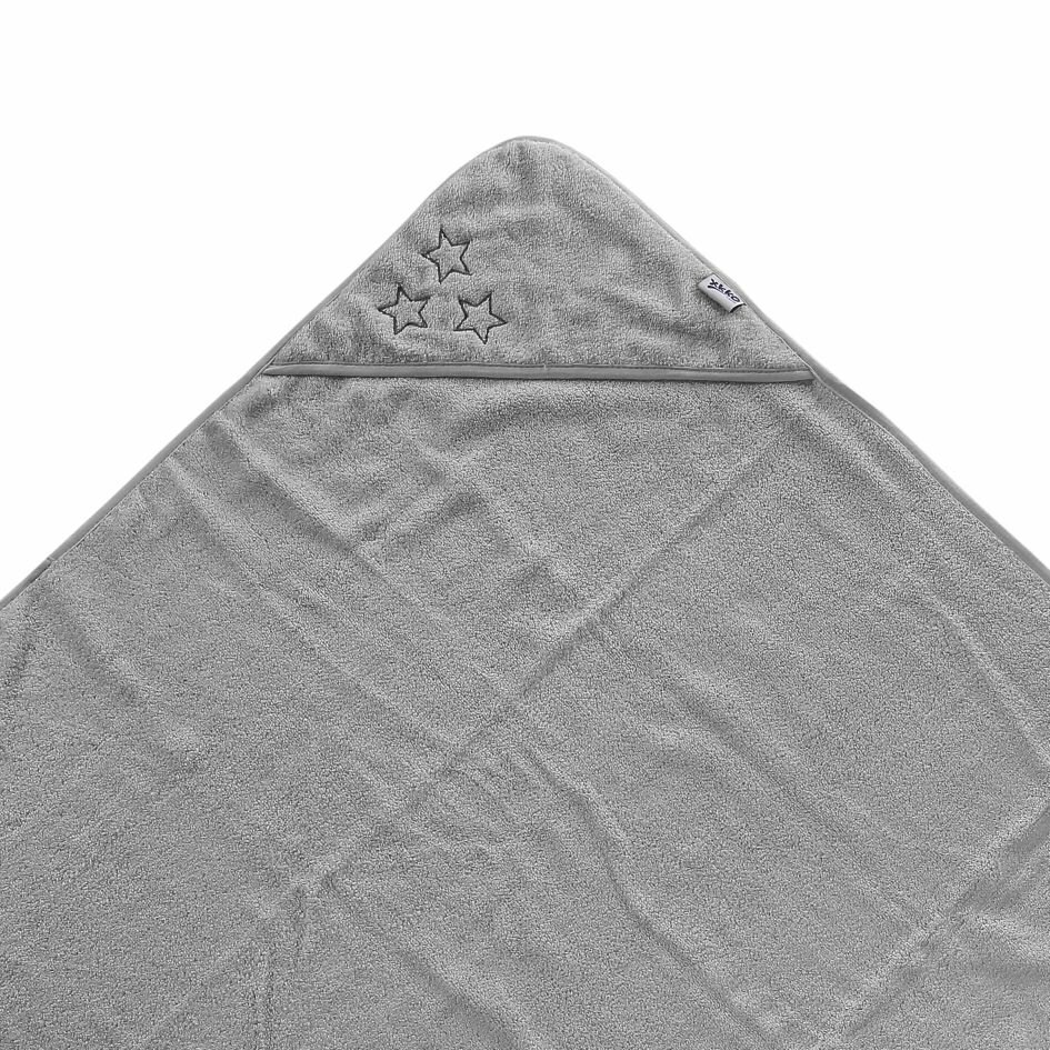 XKKO Organic BIO Bavlnená froté osuška s kapucňou 90x90 - Silver Stars