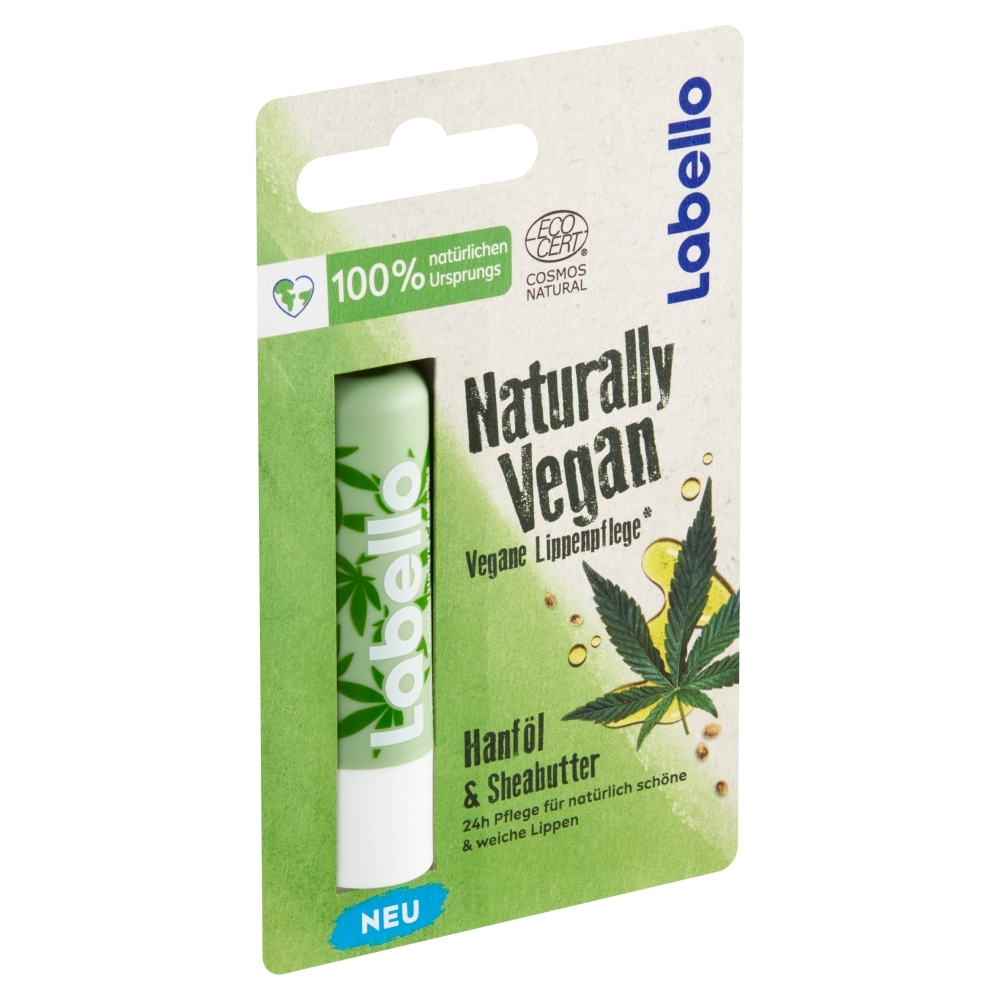 Labello Naturally Vegan Hanföl & Sheabutter Balzam na pery, 4,8 g