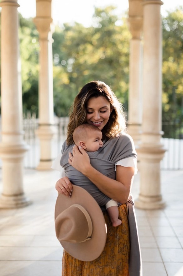 BOBA Wrap Šatka na nosenie detí, tmavošedá