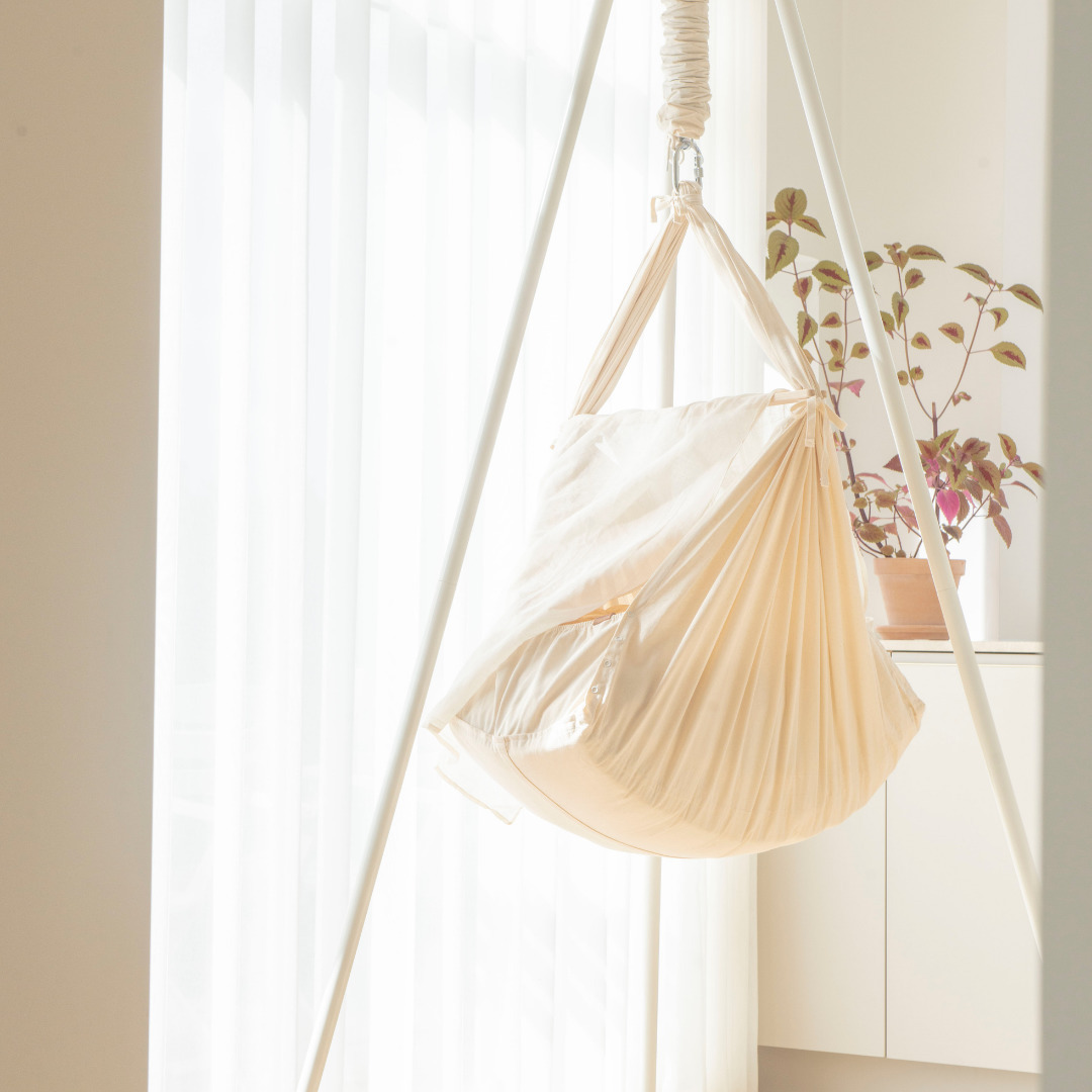 Membantu Premium Detský hojdací vak (hamak) – Béžový