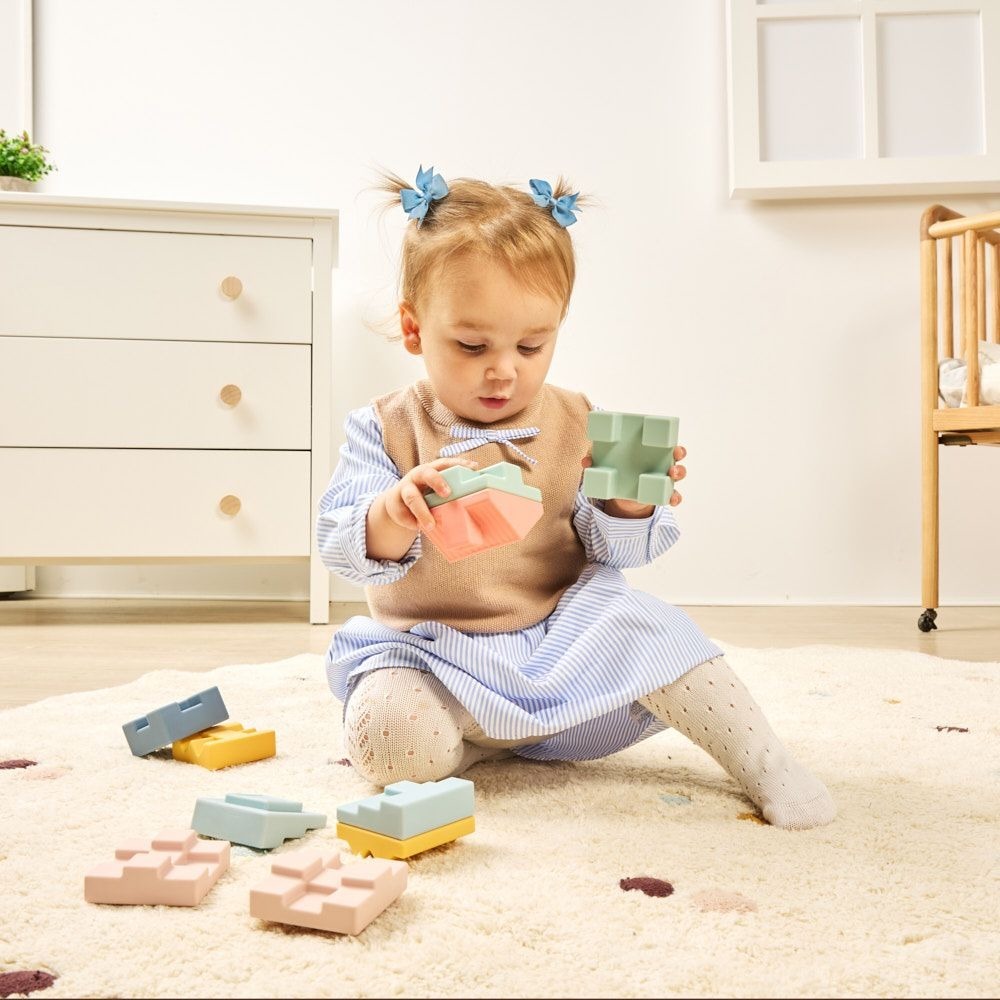 Miniland Mäkké senzorické kocky – Skladacia veža