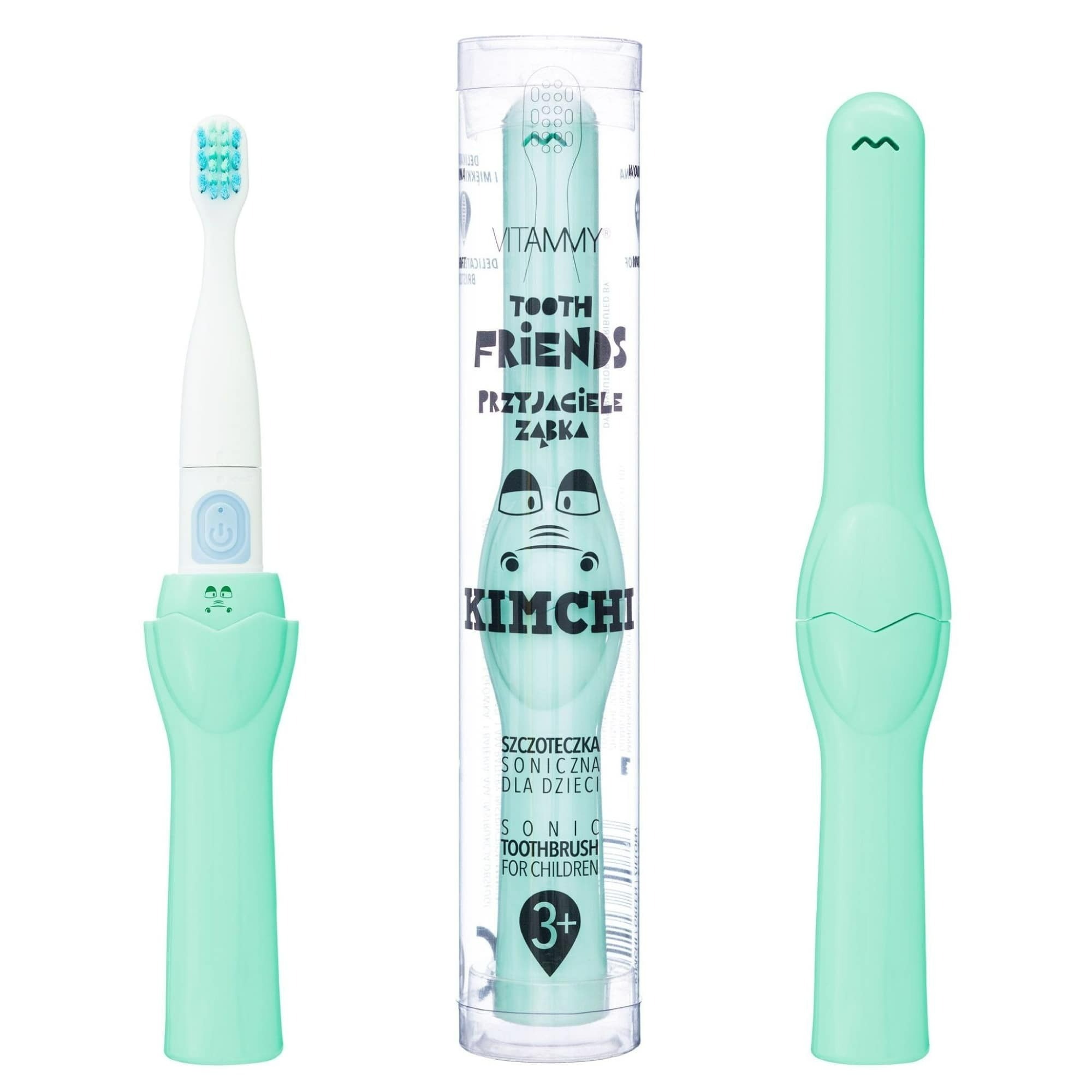 VITAMMY TOOTH FRIENDS detská sonická zubná kefka, zelená-KIMCHI, od 3 rokov