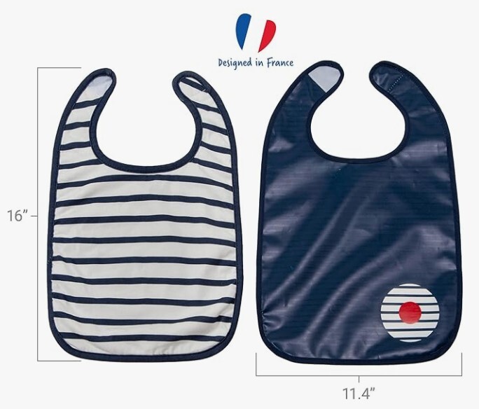 BabyToLove Štýlový podbradník Easy Up Navy Love – Mäkký podbradník, 2ks
