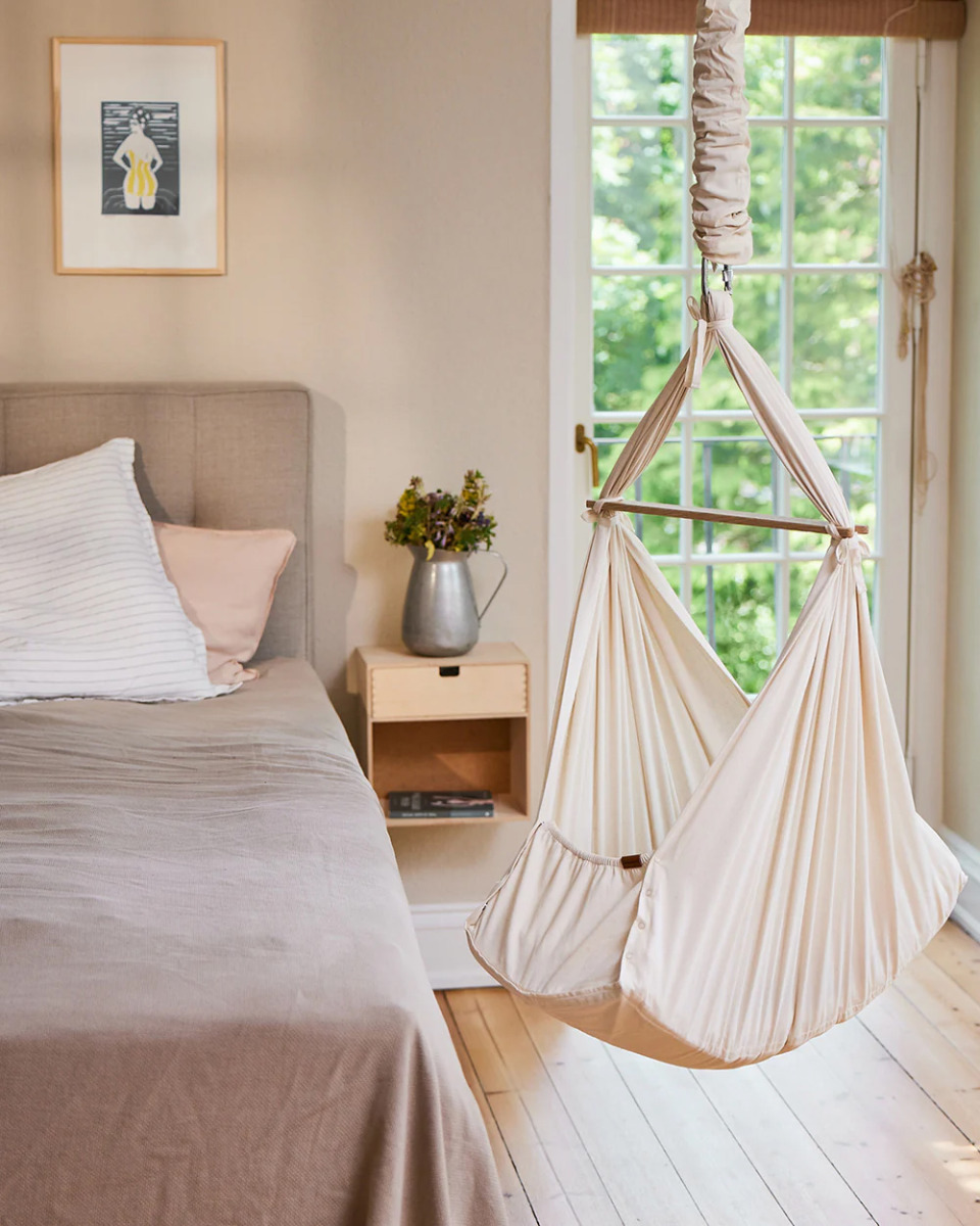 Membantu Basic Detský hojdací vak (hamak) – Béžový