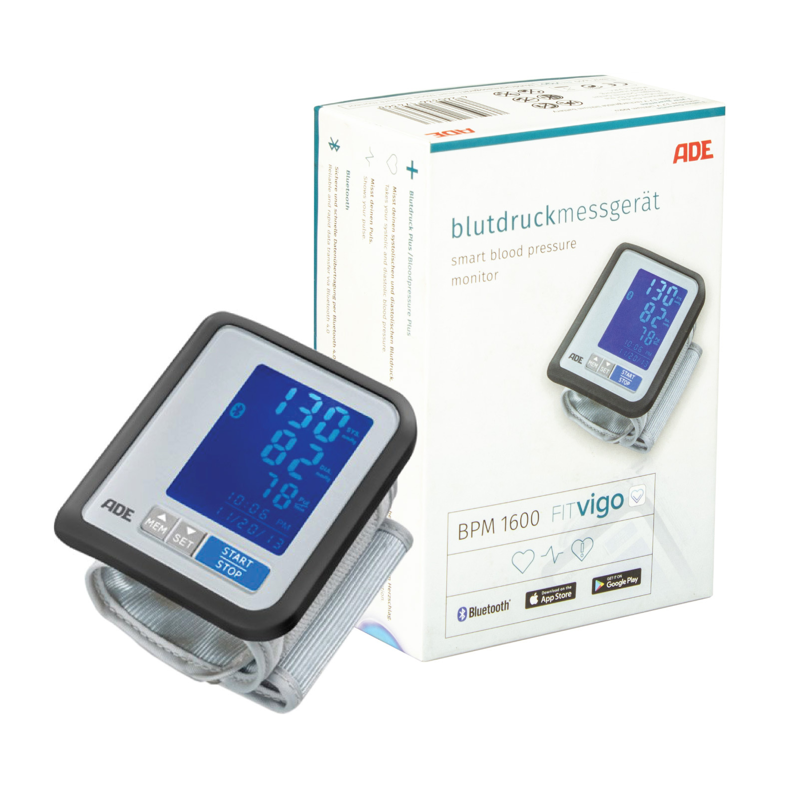 ADE FITVigo BPM1600 Inteligentný tlakomer na zápästie s Bluetooth