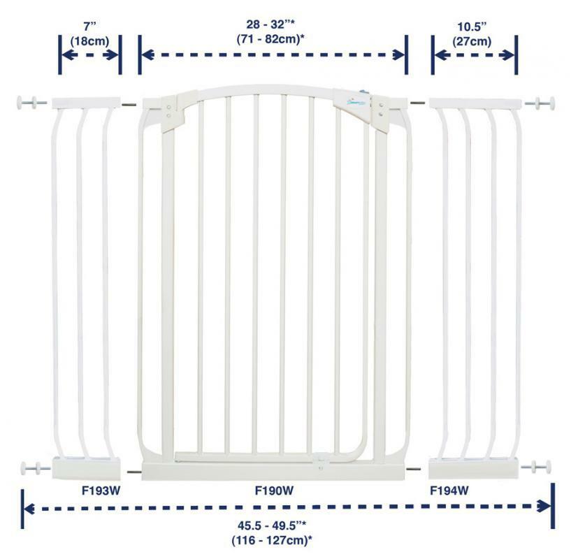 Dreambaby Bezpečnostná bránka Chelsea (šírka 71 – 80 cm x výška 1 m) Biela