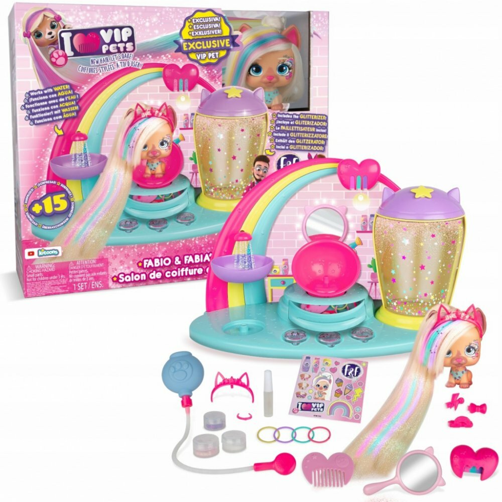 IMC Toys VIP Pets Fabio & Fabia - Hair Salon Playset (kaderníctvo)