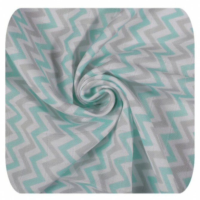 XKKO BMB Bambusová osuška Scandinavian Baby Mint Chevron, 90x100, 1ks