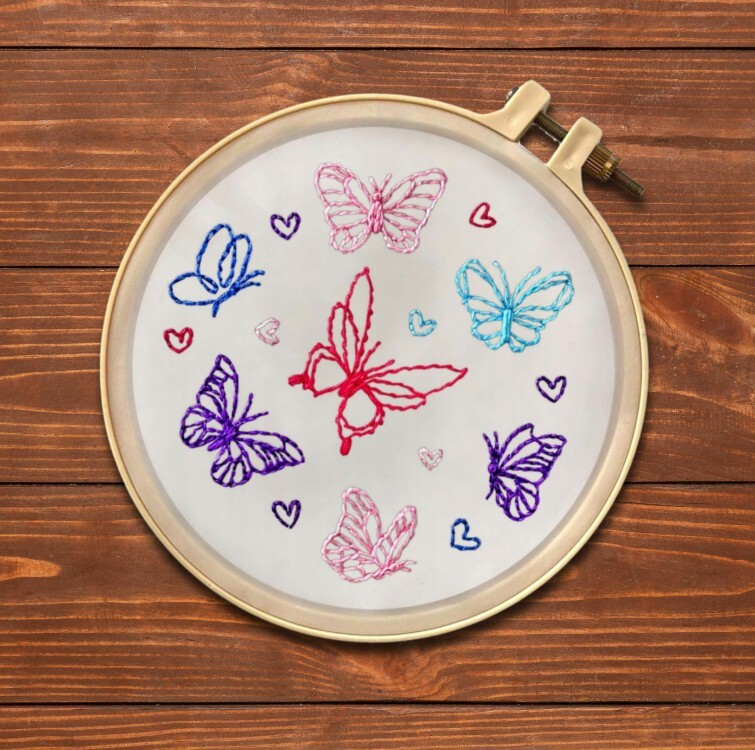 WOW BOX Kreatívna sada na vyšívanie Motýle