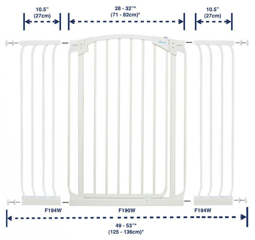 Dreambaby Rozšírenie bezpečnostnej zábrany Chelsea, 27cm (výška 1m) - biela