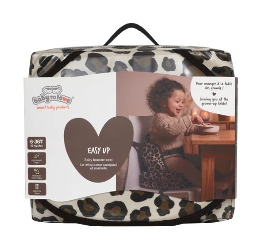 BabyToLove Cestovný podsedák Easy Up – Prenosná jedálenská stolička na cesty, Leopard
