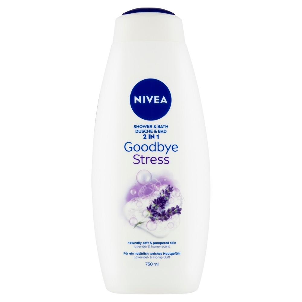NIVEA Goodbye Stress Spchovací gél a pena do kúpeľa, 750 ml