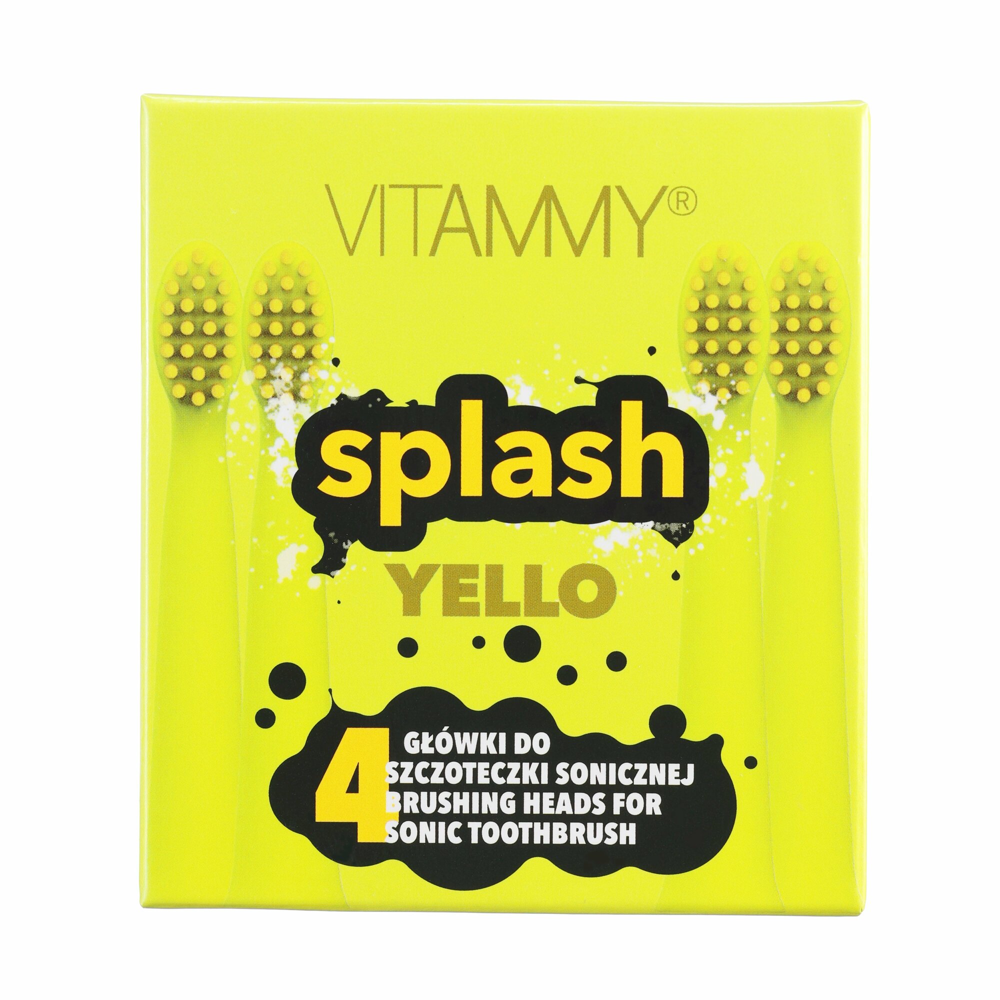 VITAMMY SPLASH, Náhradné násady na zubné kefky SPLASH, žltá/yellow/, 4ks