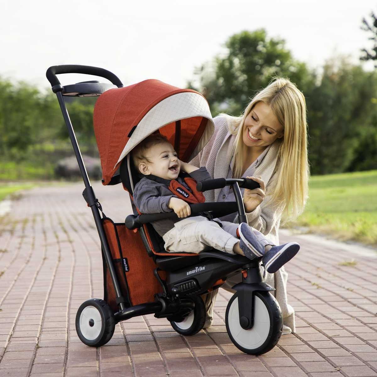 Smart Trike  Folding Trike STR5 Skladacia trojkolka 7v1, červená-melanž, 9m-3r