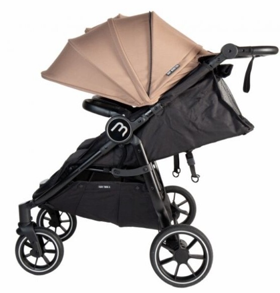 Baby Monsters Easy Twin 4 Ultra úzky kočík pre dvojičky (šírka 65 cm),  béžový