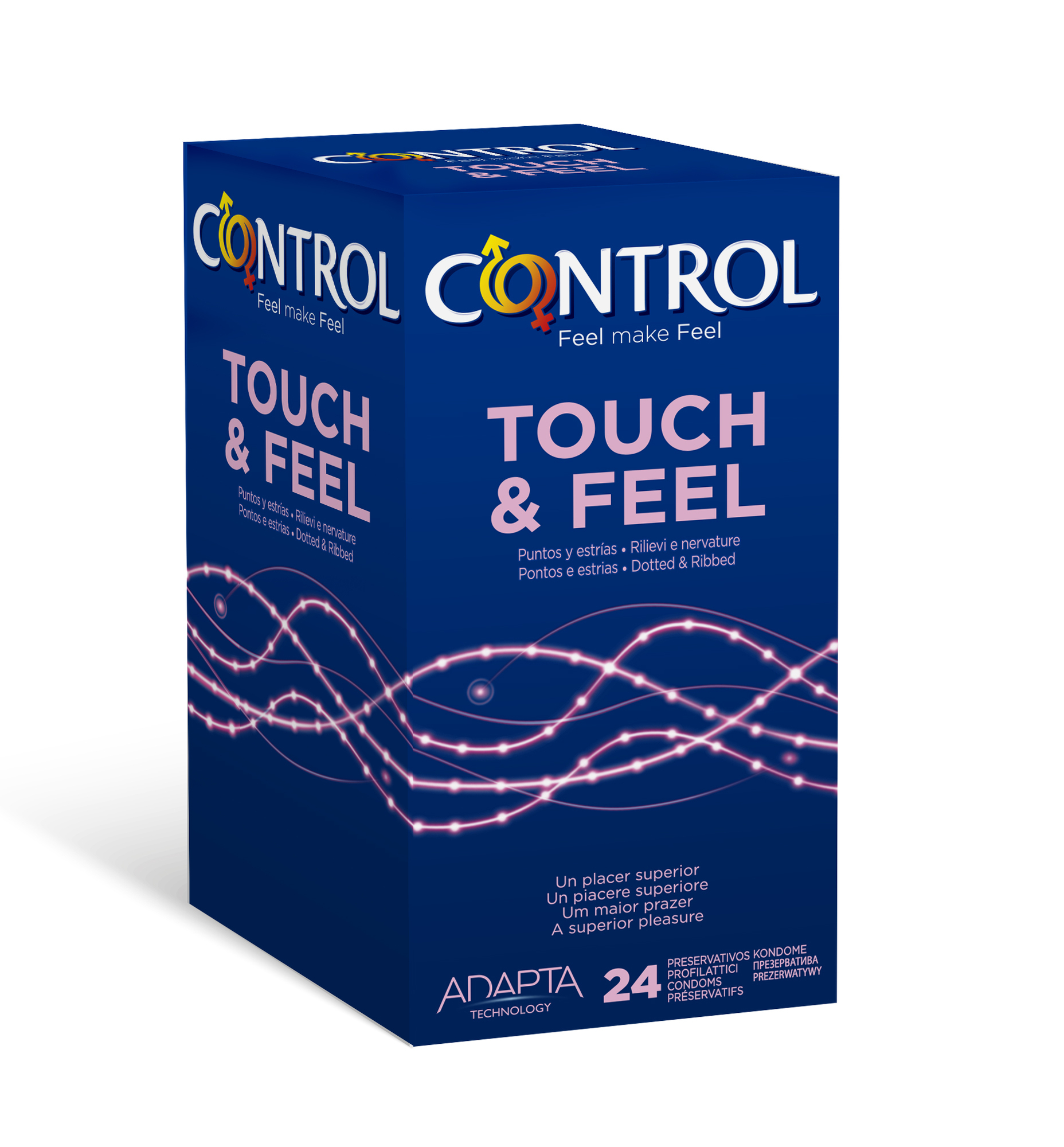 CONTROL TOUCH&FEEL Kondómy stimulujúce, 24ks