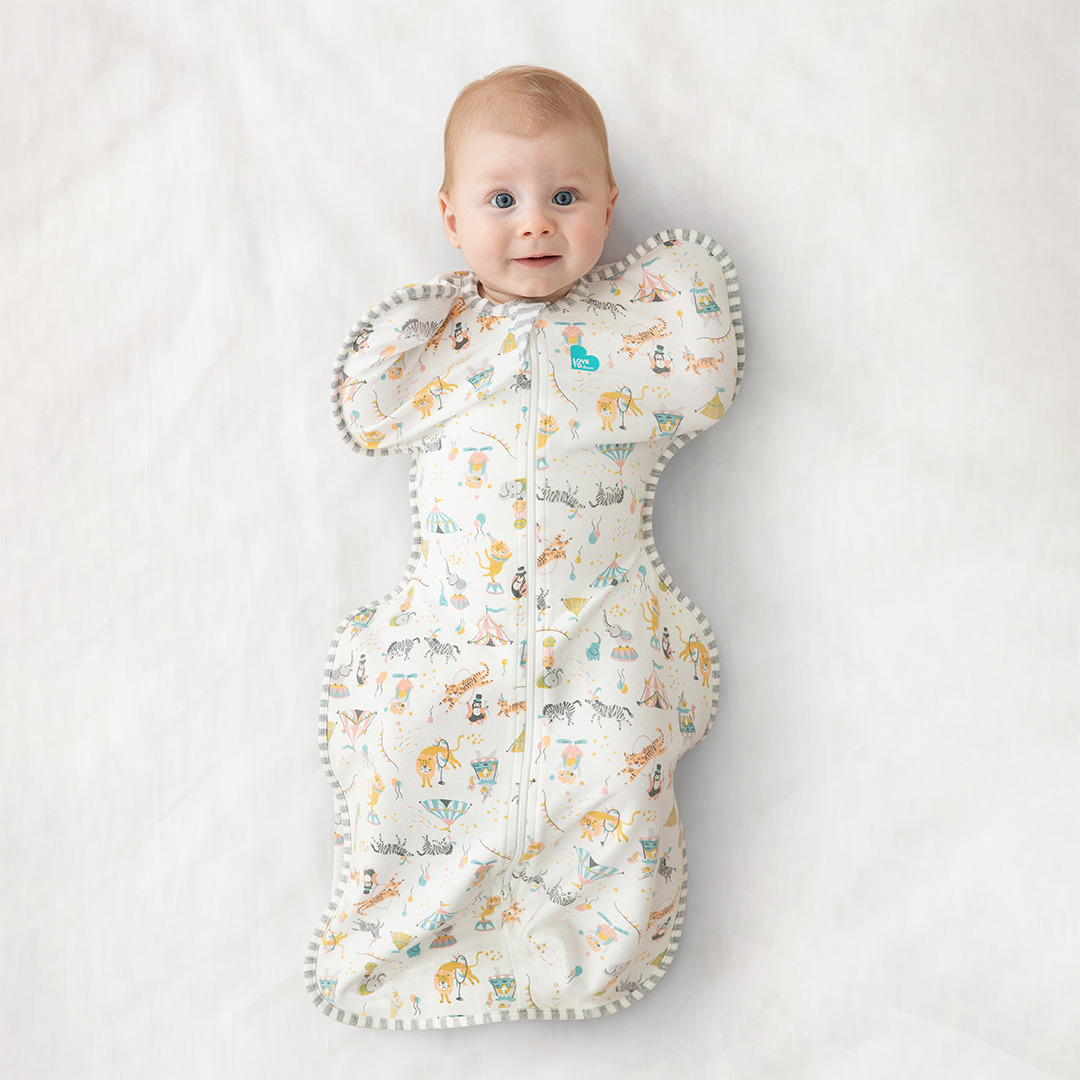 Love To Dream Swaddle UP - Zavinovačka, veľkosť XS, cirkus - 1  FÁZA, 0-1m, 2,2-3,8kg